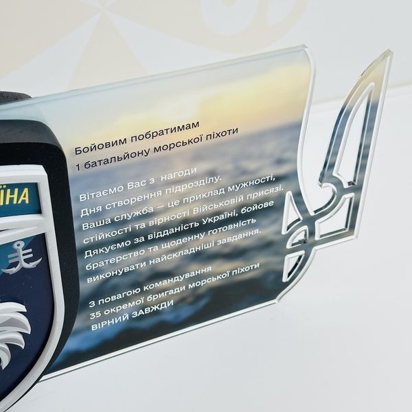 Благодарность военному батальону с объемным шевроном и индивидуальным дизайном H486 фото