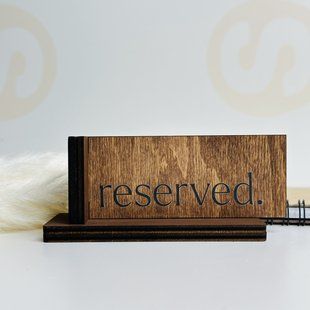 Табличка Reserved з фанери та друком, дерев&rsquo;яна табличка для резервування столів T76 фото