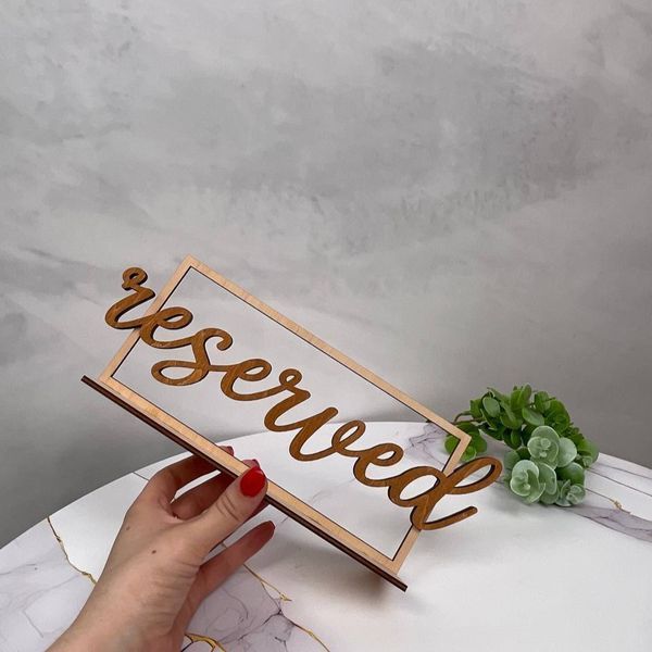 Настільна табличка RESERVED. Індивідуальні таблички "Зарезервовано". Таблички резерв з логотипом T11 фото