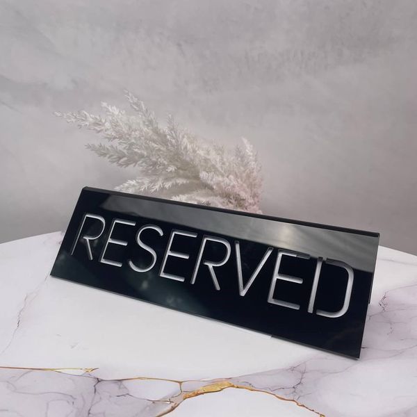 Настільна табличка RESERVED. Індивідуальні таблички "Зарезервовано". Таблички резерв з логотипом T14 фото