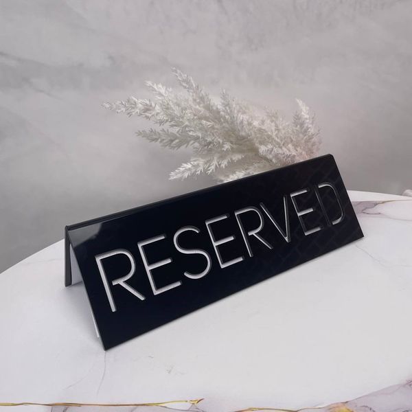 Настільна табличка RESERVED. Індивідуальні таблички "Зарезервовано". Таблички резерв з логотипом T14 фото
