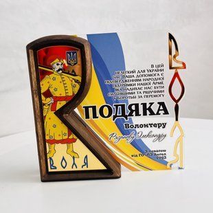Благодарность для военных и волонтеров в виде кубка с патриотическим дизайном "Козак" H97 фото