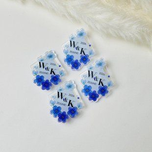 Бутоньєрка весільна з кріпленням на одяг, оригінальні сучасні бутоньєрки для гостей та молодят на весілля V139 фото