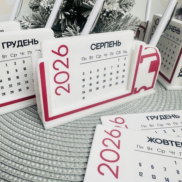 Настільний календар у формі вантажівки з органайзером для ручок, офісний календар K80 фото
